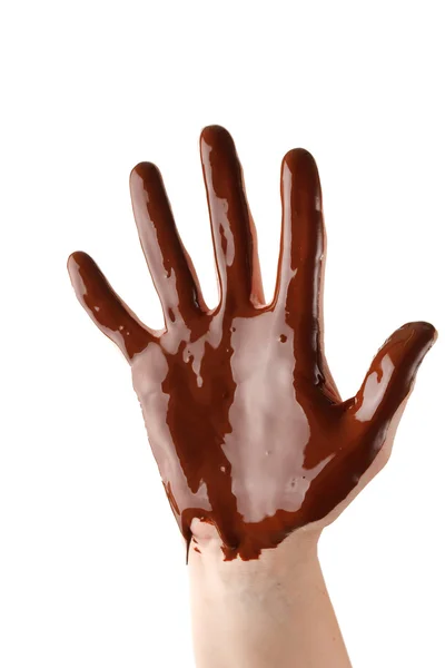 Chocolade hand — Stockfoto