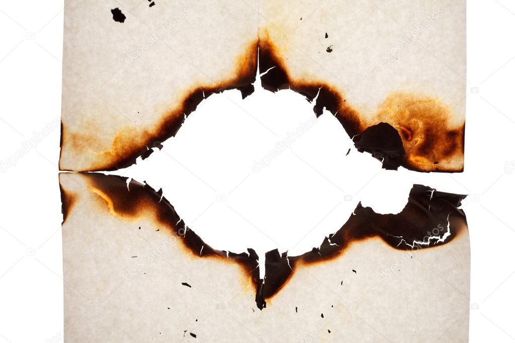 Burn hole in paper