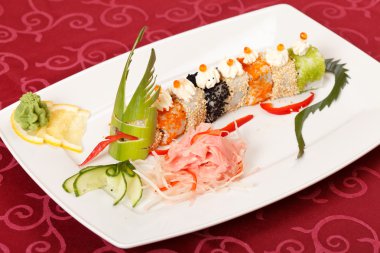Sushi on the plate clipart