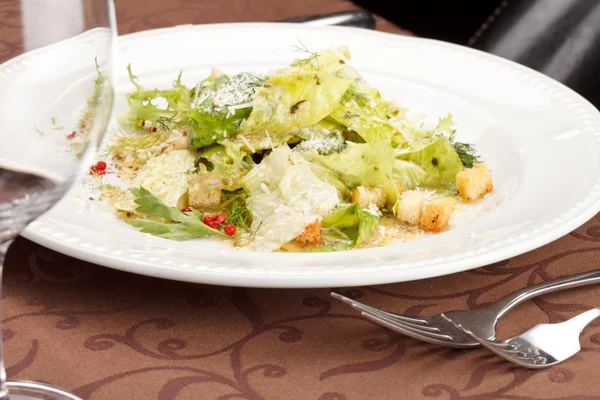Plantaardige salade met croutons — Stockfoto