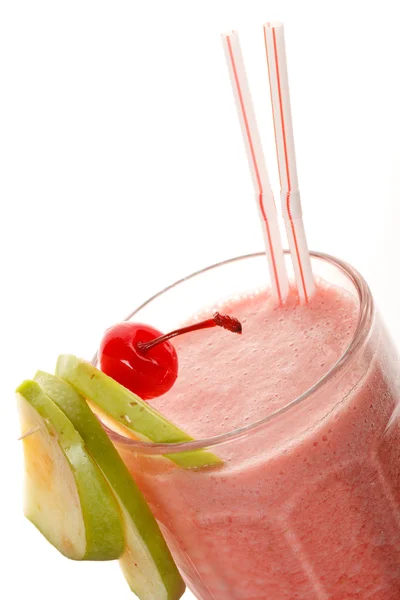 Koktajl lub smoothee lub pielęgnacyjny jest mieszane i czasami słodzone napoje wykonane ze świeżych owoców, warzyw, a w szczególnych przypadkach, czekolada lub masła orzechowego. oprócz owoców koktajle wielu obejmują kruszonym lodem, mrożone owoce, miód lub CD — Stockfoto