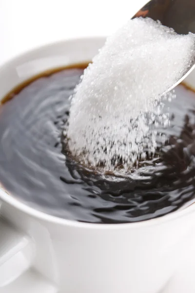 Кофе с сахаром — стоковое фото
