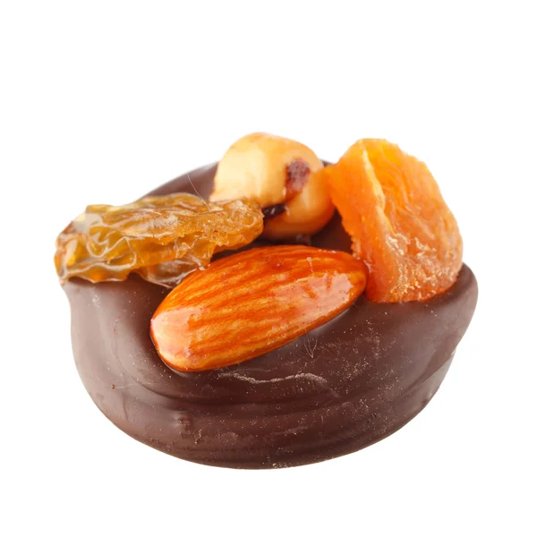 Choklad godis med nötter — Stockfoto