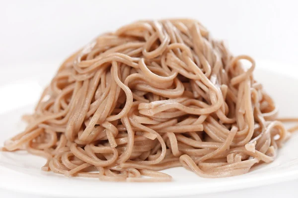 Plate of buckwheat noodles — Stock Photo, Image