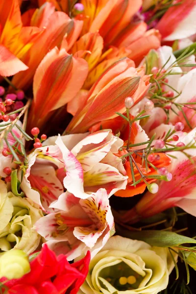 Gyönyörű virágok a kosárban — Stock Fotó