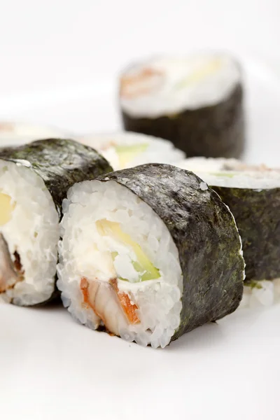 Sushi op de witte — Stockfoto