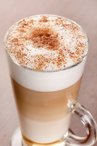 Café con leche en un vaso — Foto de Stock