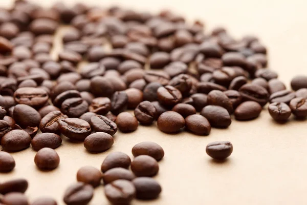 Coffee beans on the parchment — Stock Photo, Image