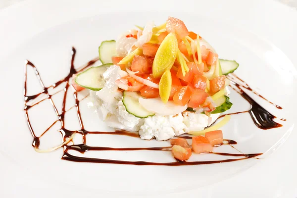 Salad with cottage cheese — Stock Photo, Image