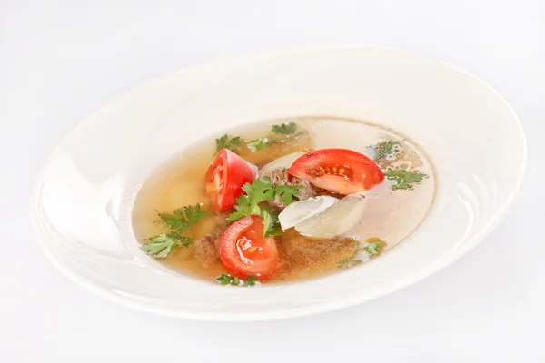Zeleninová polévka s hovězím — Stock fotografie