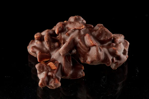 Dark chocolate with nuts — Stock Photo, Image