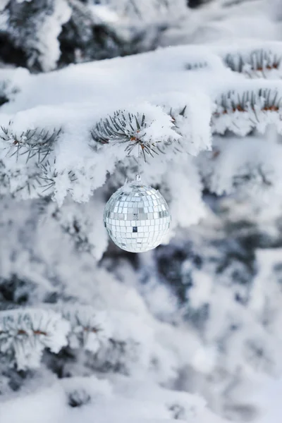 Bola de Natal no abeto — Fotografia de Stock