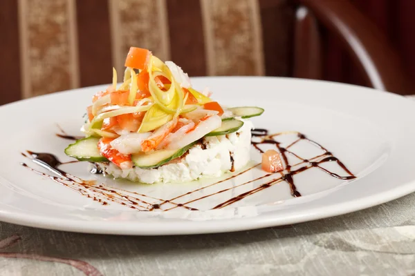 Salad with cottage cheese — Stock Photo, Image