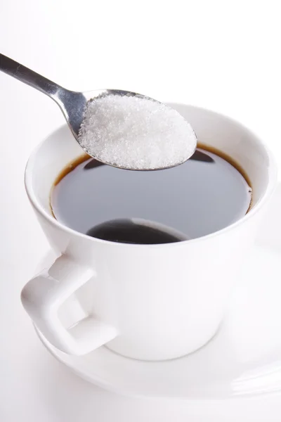 Кава з цукром — стокове фото