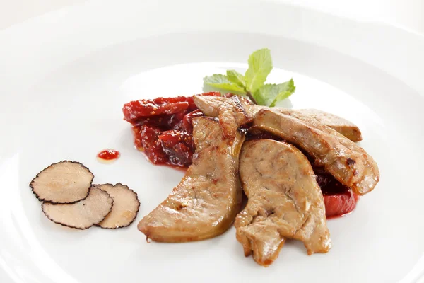 Foie gras s lanýži — Stock fotografie