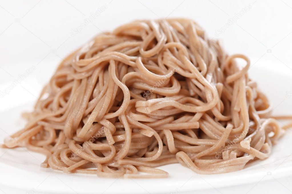Plate of buckwheat noodles