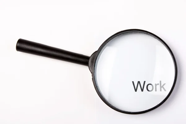 stock image Magnifying glass and text 