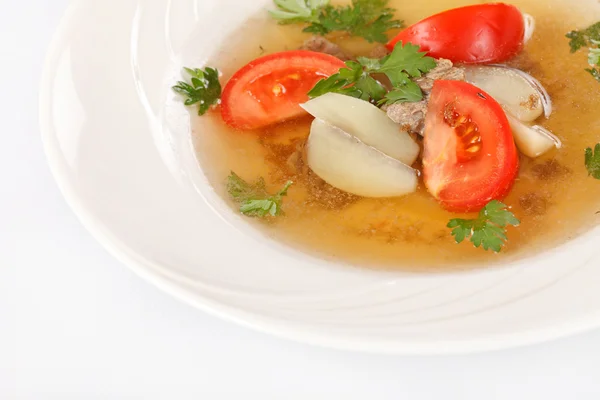 stock image Vegetable soup with beef