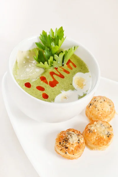 Zielona zupa krem — Zdjęcie stockowe