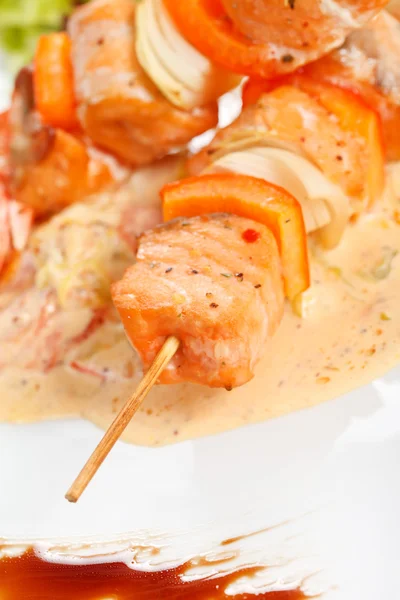 Seafood kebab — Stock Photo, Image