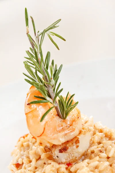 stock image Delicious risotto with seafood