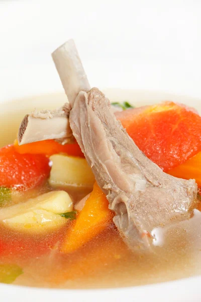 Vegetable soup with ribs — Stock Photo, Image