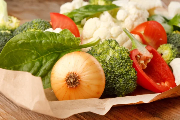 Fresh vegetables on the parchment — Stock Fotó