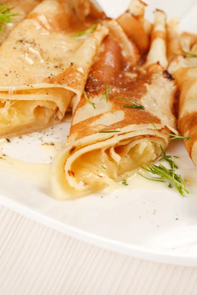 Pancakes with cheese — Stock Photo, Image