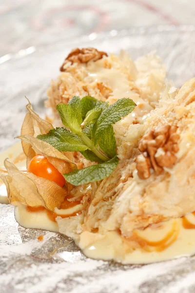 stock image Tasty pastry with caramel