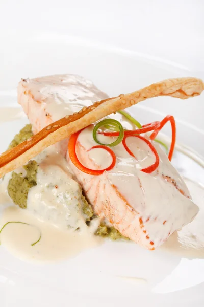 Zalm met groenten — Stockfoto