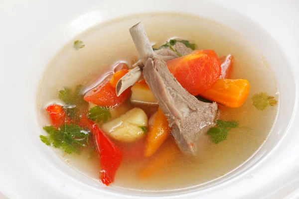 stock image Vegetable soup with ribs