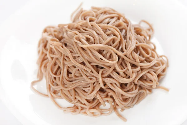 Plate of buckwheat noodles — Stock Photo, Image