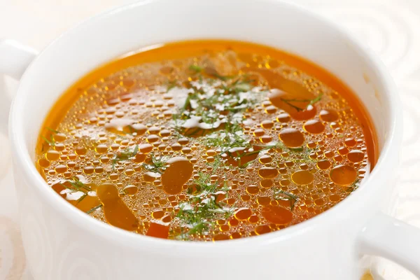 Fresh vegetable soup Stock Photo
