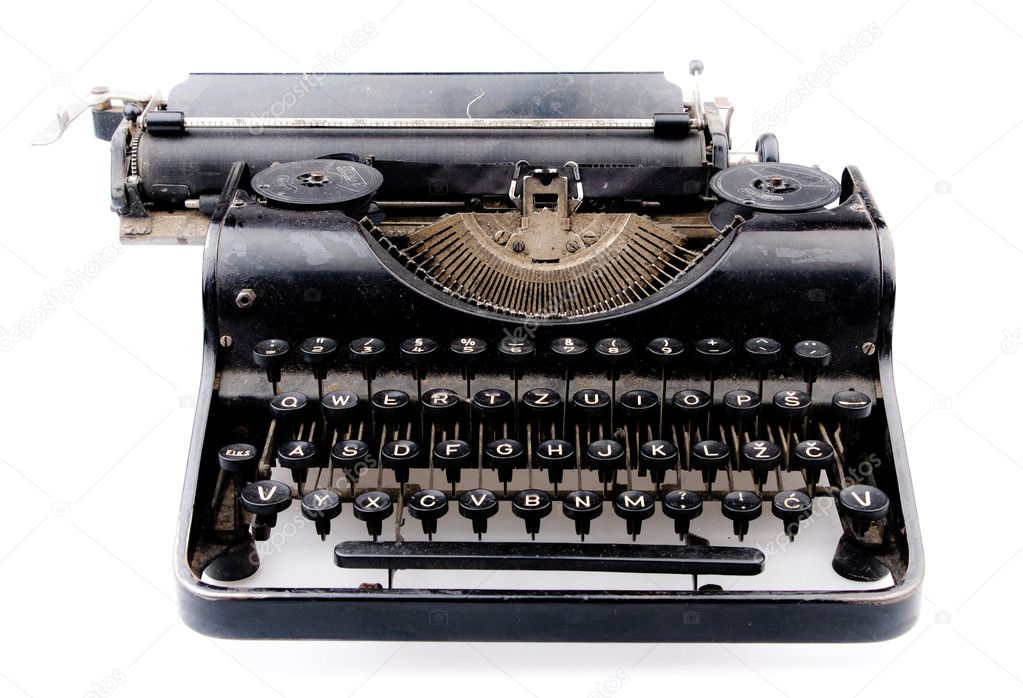Retro vintage typewriter side view