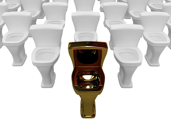 Goldene Toilettenschüssel — Stockfoto