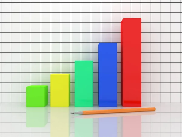 De multi gekleurde grafieklijn — Stockfoto