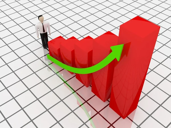 Red chart — Stock Photo, Image