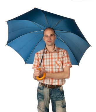 adam bir şemsiye altında