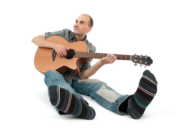 Gitarzysta klasyczny z sześciostrunowa gitara akustyczna — Zdjęcie stockowe