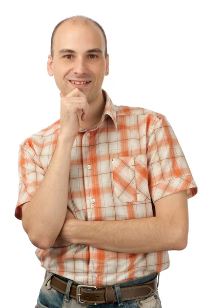 Casual friendly man in jeans and a shirt — Stock Photo, Image
