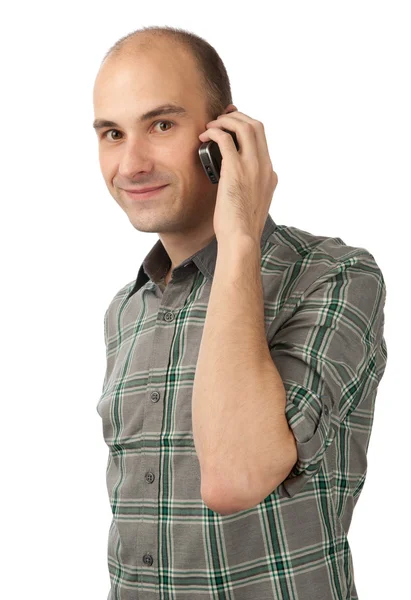Young casual man talking on the phone — Stock Photo, Image