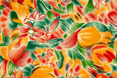 Abstract bright textile in batik's technique clipart