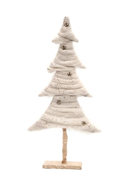 Χριστουγεννιάτικο λευκό δέντρο πάνω σε λευκό φόντο — Φωτογραφία Αρχείου