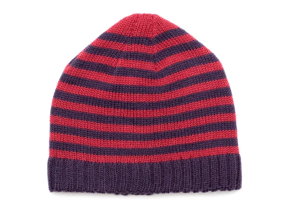 Cappello lavorato a maglia con strisce isolate — Foto Stock