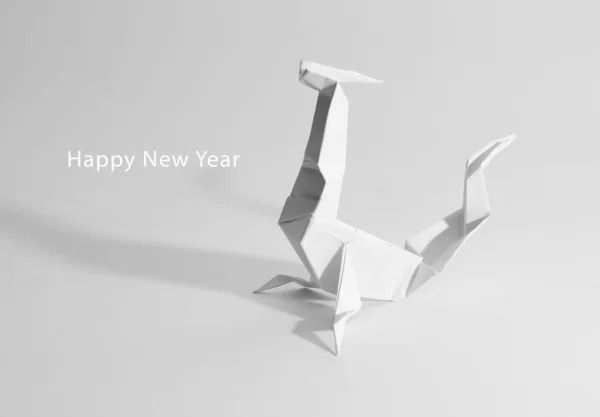 Tarjeta de felicitación de Año Nuevo. origami —  Fotos de Stock