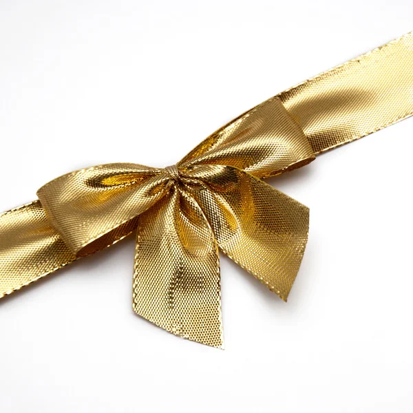 Gold gift bow — Stockfoto