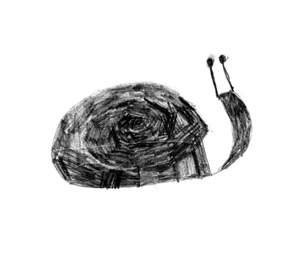 Child's drawing snail — Stock Photo, Image