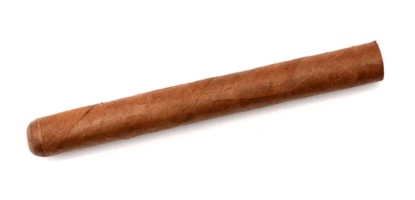 One Cuban cigar over white background — Stock Photo, Image