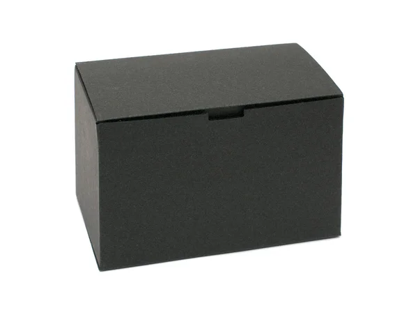 Caixa de papel vazia preta — Fotografia de Stock