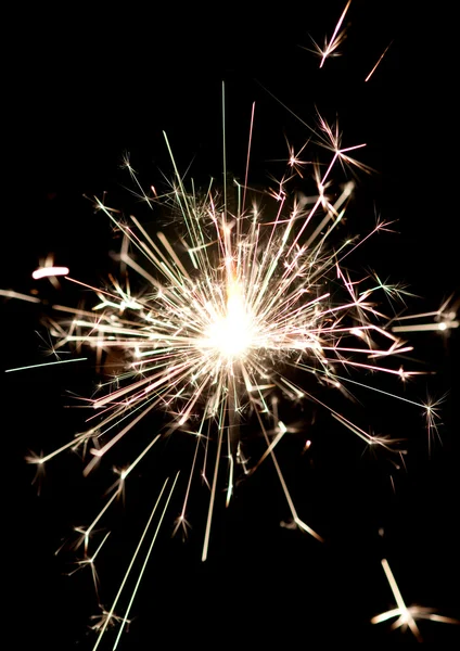 Burning christmas sparkler — Stock Photo, Image